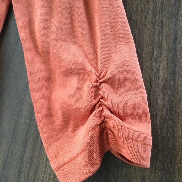 Vibrant Orange V-Neck 3/4 Sleeve T-Shirt - Picture 3 of 5